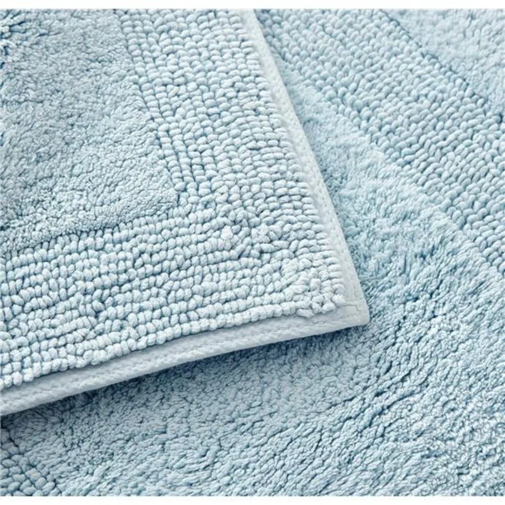 Cotton Bath Rug Soft Absorbent Bathroom Mat Machine Washable 21x34